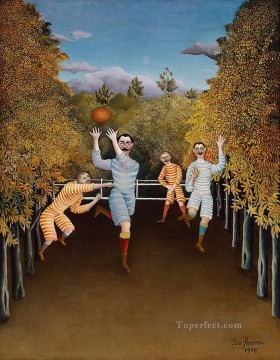 The Football Players Henri Rousseau Post Impressionism Naive Primitivism Oil Paintings